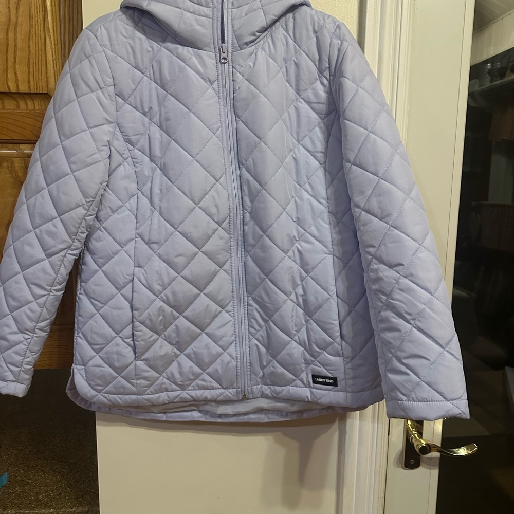 Lands' End Light Purple Quilted Puffer Jacket